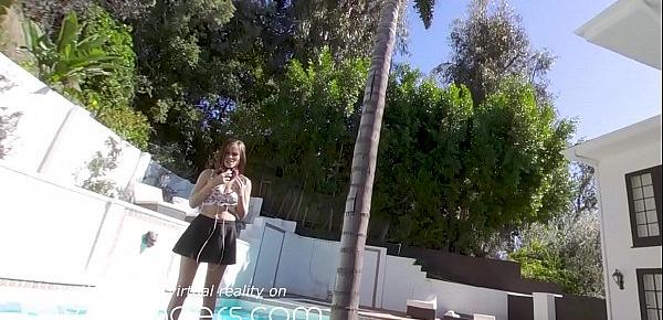  VR BANGERS Teen pool girl blowing cock for extra money